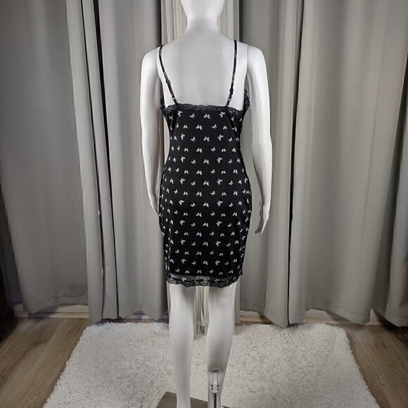 Wild Fable Womens Black Gray Butterfly Pattern Lace Lined Midi Slip Dress Size S - Picture 3 of 10